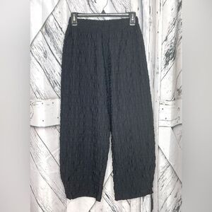 Heydari Black Crinkled Wide Leg Pants S